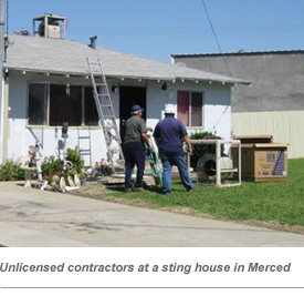 image of unlicensed contractors at sting house