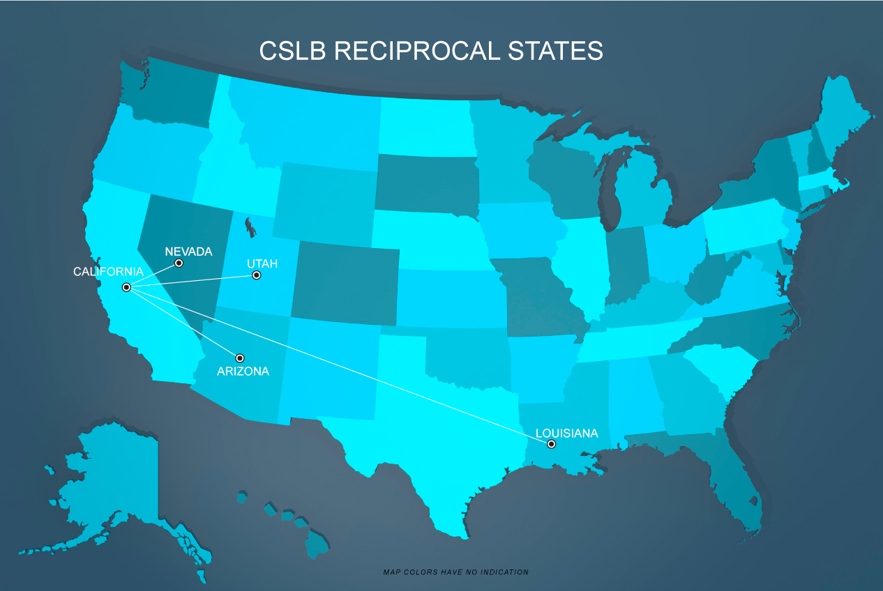 photo of the united states with lines linking California to Nevada, Utah, Arizona, and Louisiana